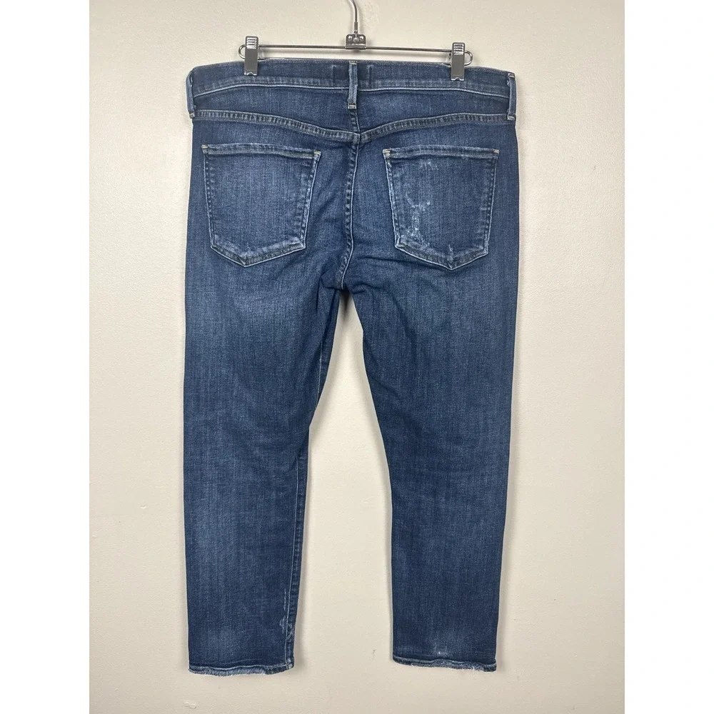 Agolde Isabel Straight Fit Boyfriend Jeans A015B-827‎ Distressed Dark Wash Sz 29